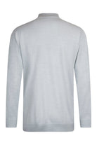 Regular Fit Jacquard Wool Blend Gray Mockneck Sweater