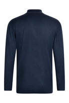 Regular Fit Jacquard Wool Blend Navy Mockneck Sweater