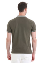 Regular Fit Khaki 100% Cotton Polo T-Shirt - SAYKI