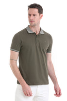 Regular Fit Khaki 100% Cotton Polo T-Shirt - SAYKI