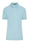 Regular Fit Light Blue Basic Cotton Polo T-Shirt