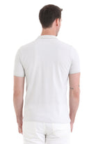 Regular Fit Light Gray 100% Cotton Polo T-Shirt - SAYKI