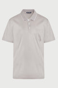 Regular Fit Light Gray Basic 100% Cotton Polo T-Shirt