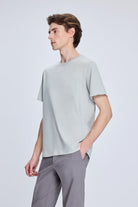 Regular Fit Light Gray Cotton Blend Crewneck T-Shirt - MIB