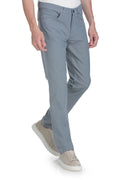 Regular Fit Light Navy High Waist Gabardine Cotton Casual Pants