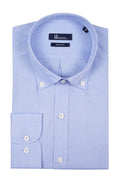 Regular Fit Long Sleeve Cotton Ice Blue Casual Shirt