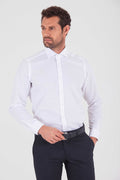 Regular Fit Long Sleeve Cotton White Casual Shirt