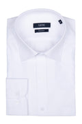 Regular Fit Long Sleeve Plain Cotton White Dress Shirt