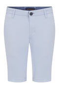 Regular Fit Low Waist Light Blue Cotton Shorts