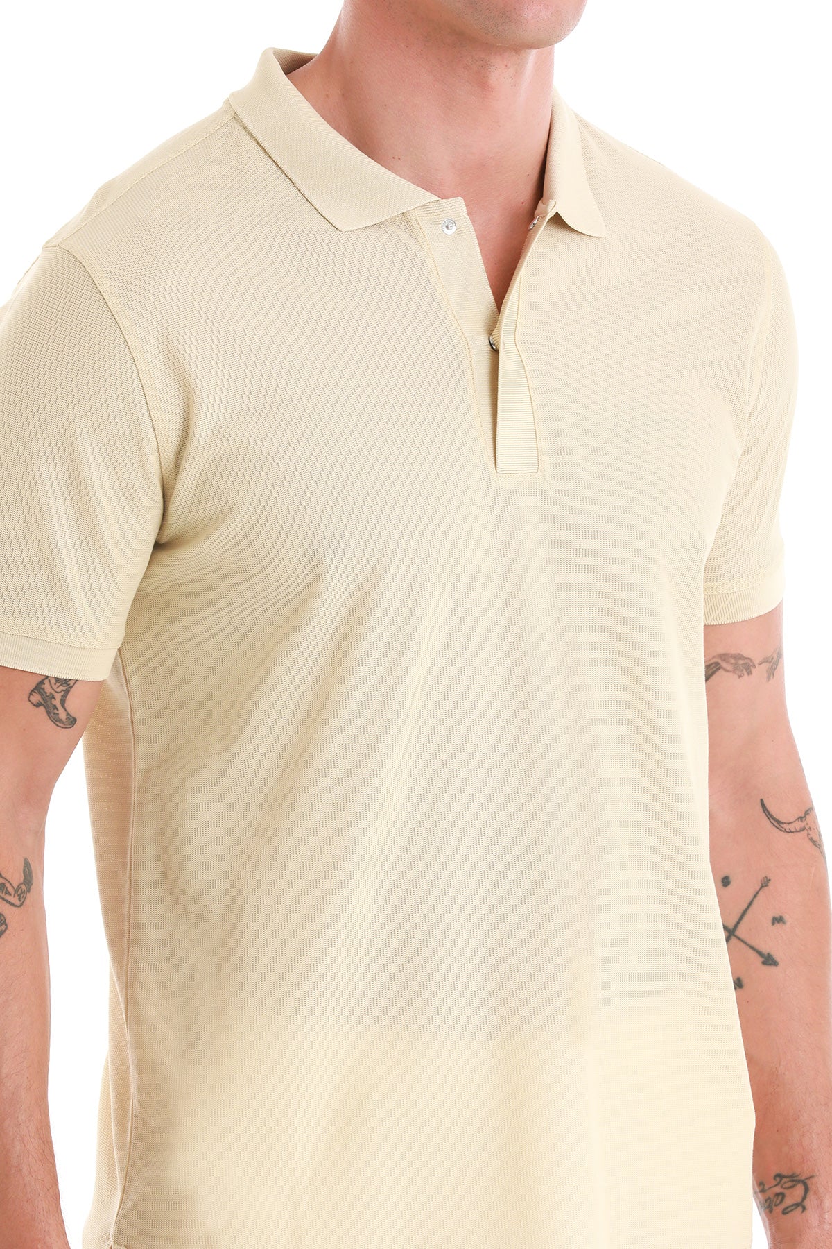 Regular Fit Mink 100% Cotton Mercerized Polo T-Shirt - SAYKI