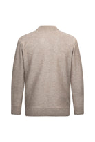 Regular Fit Mink Cable Jacquard Knit Mock Neck Sweater
