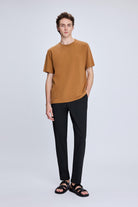 Regular Fit Mustard Cotton Blend Crewneck T-Shirt - MIB