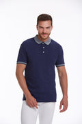 Regular Fit Navy Basic 100% Cotton Polo T-Shirt
