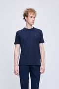 Regular Fit Navy Cotton Blend Crewneck T-Shirt