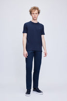 Regular Fit Navy Cotton Blend Crewneck T-Shirt - MIB