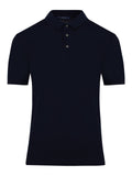Regular Fit Navy Cotton Blend Jacquard Polo T-Shirt