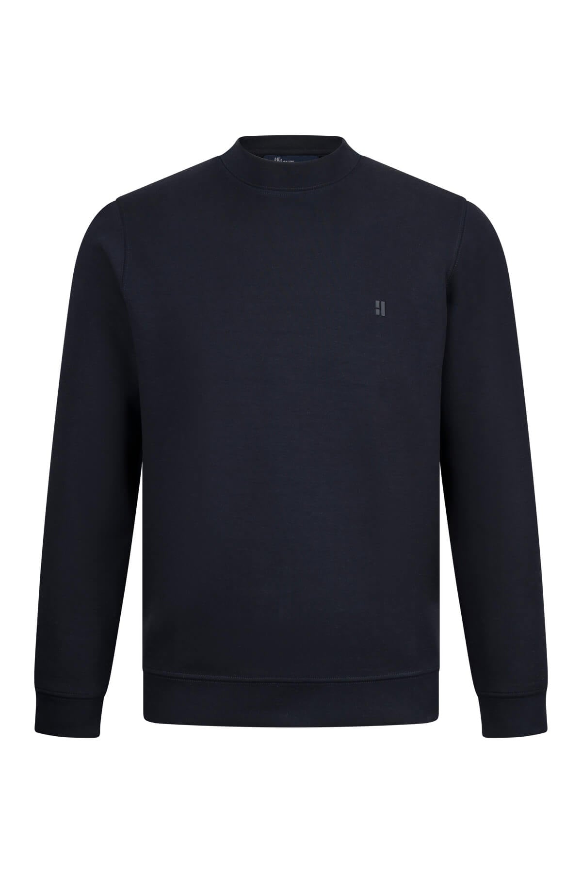 Regular Fit Navy Crewneck Sweatshirt - SAYKI