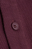 Regular Fit Patterned Cotton Blend Plum Polo T-Shirt - MIB