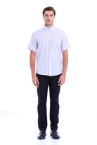 Regular Fit Pinstripe Cotton Blend Lilac Dress Shirt - SAYKI