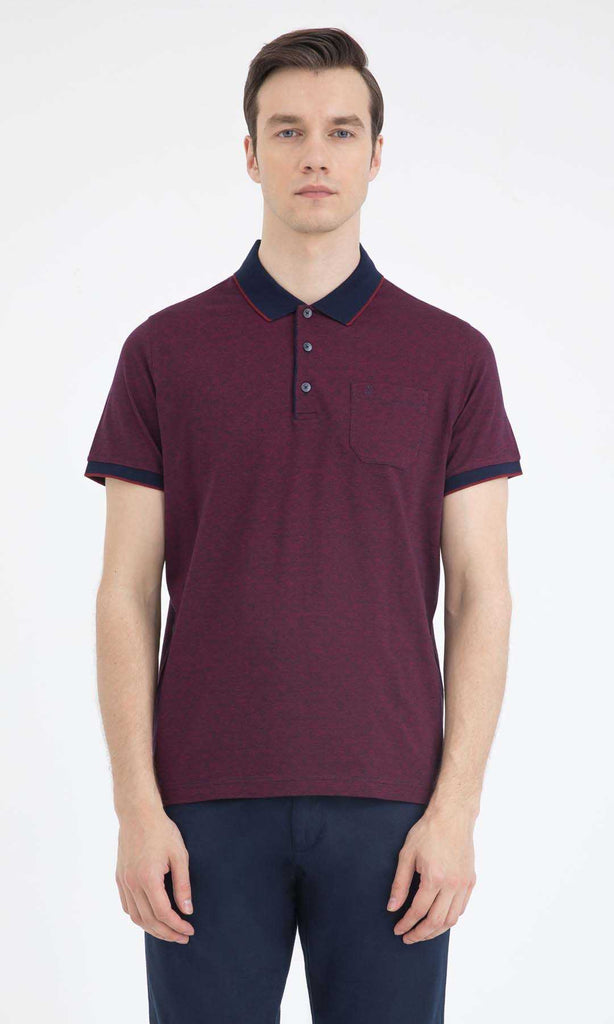 Regular Fit Plain Cotton Beige & Brown Polo T - shirt - MIB