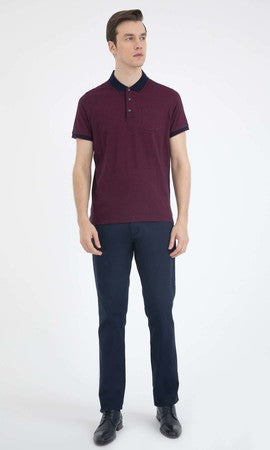 Regular Fit Plain Cotton Beige & Brown Polo T - shirt - MIB