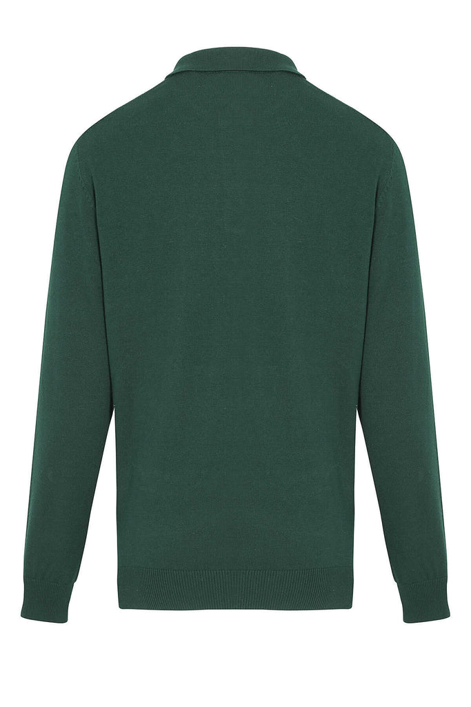 Regular Fit Plain Cotton Blend Black Polo Sweater - MIB