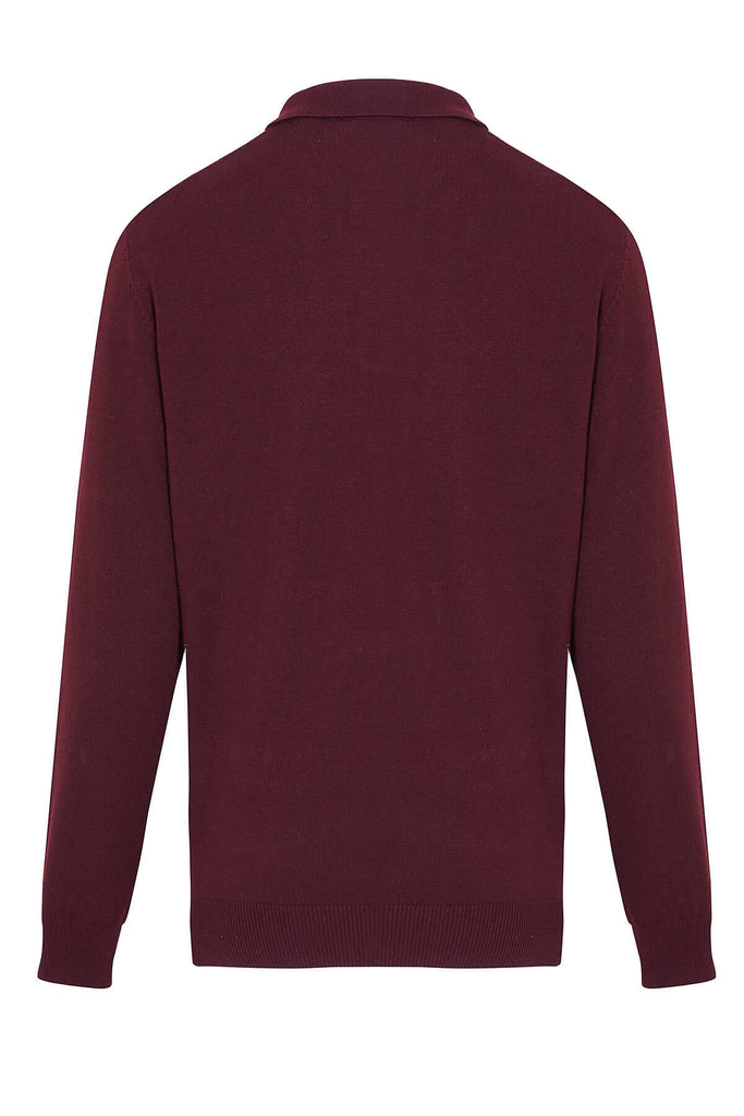 Regular Fit Plain Cotton Blend Black Polo Sweater - MIB