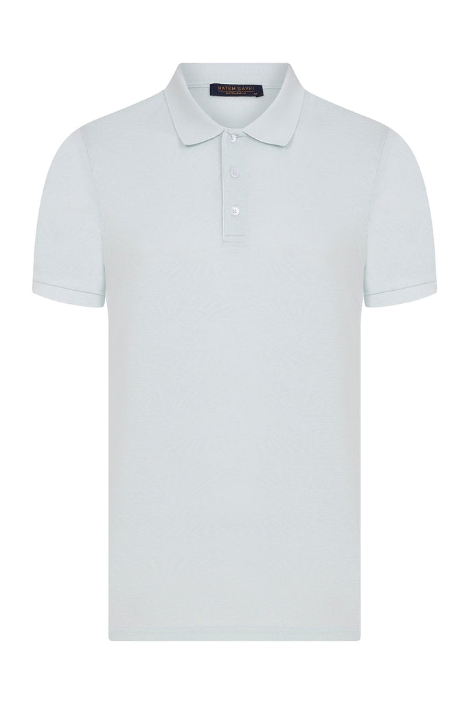 Regular Fit Plain Cotton Blend Light Navy Polo T-shirt - MIB