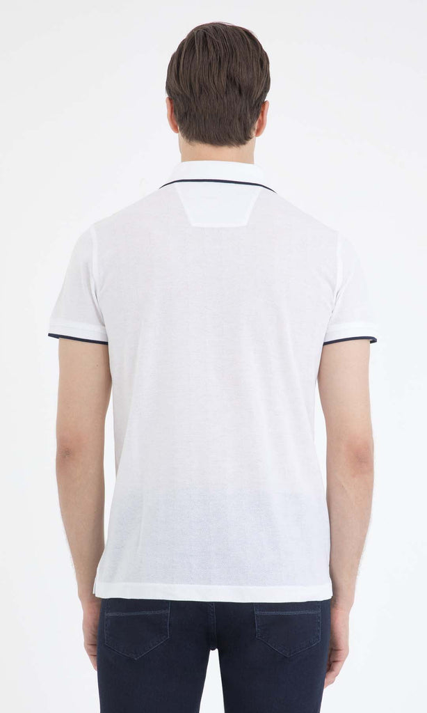 Regular Fit Plain Cotton Light Navy Polo T - shirt - MIB