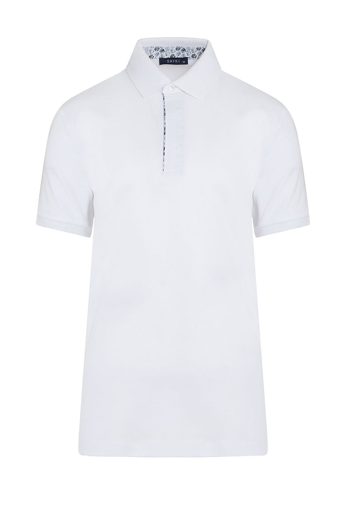 Regular Fit Plain Cotton Mint Polo T-shirt - White / S / R -