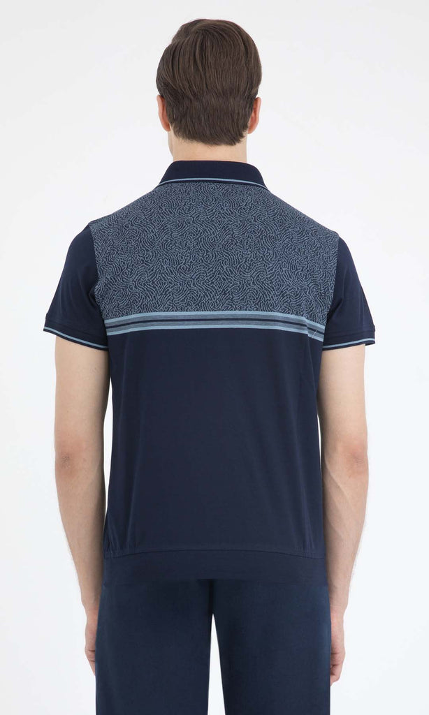 Regular Fit Plain Cotton Navy & Blue Polo T-shirt - MIB
