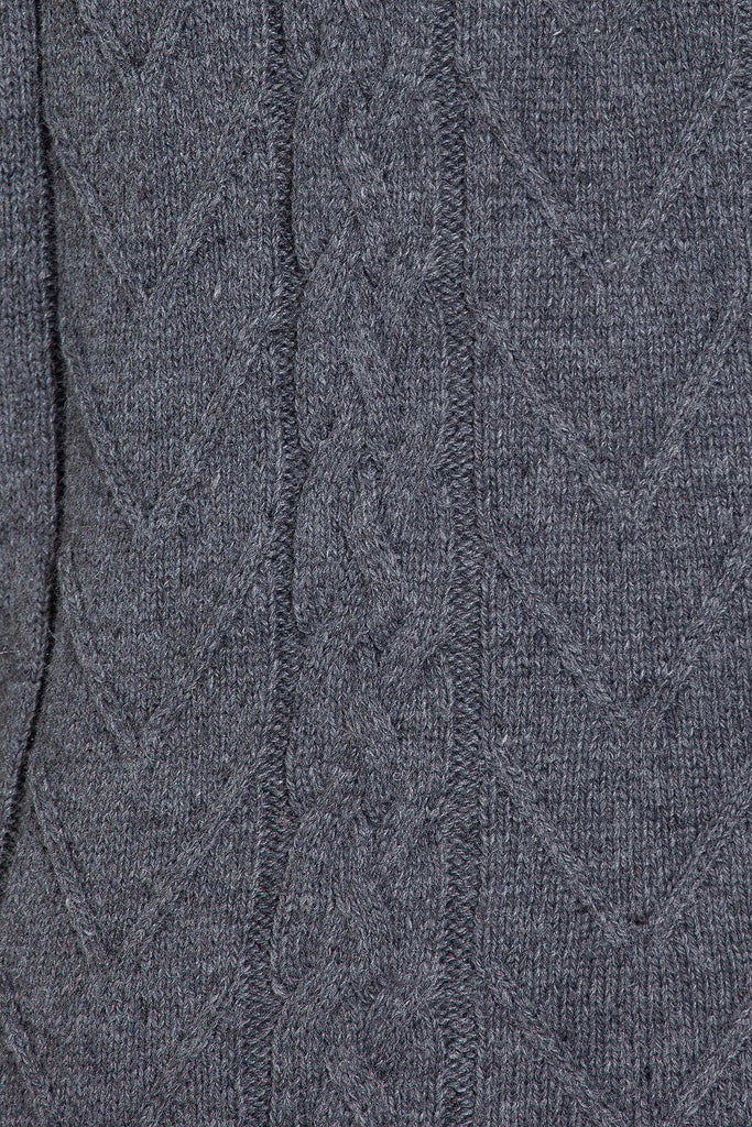 Regular Fit Plain Wool Blend Dark Gray Turtleneck Sweater