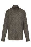 Regular Fit Printed Cotton Khaki Casual Shirt