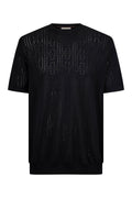 Regular Fit Rayon Black Crewneck T-Shirt