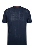 Regular Fit Rayon Navy Crewneck T-Shirt