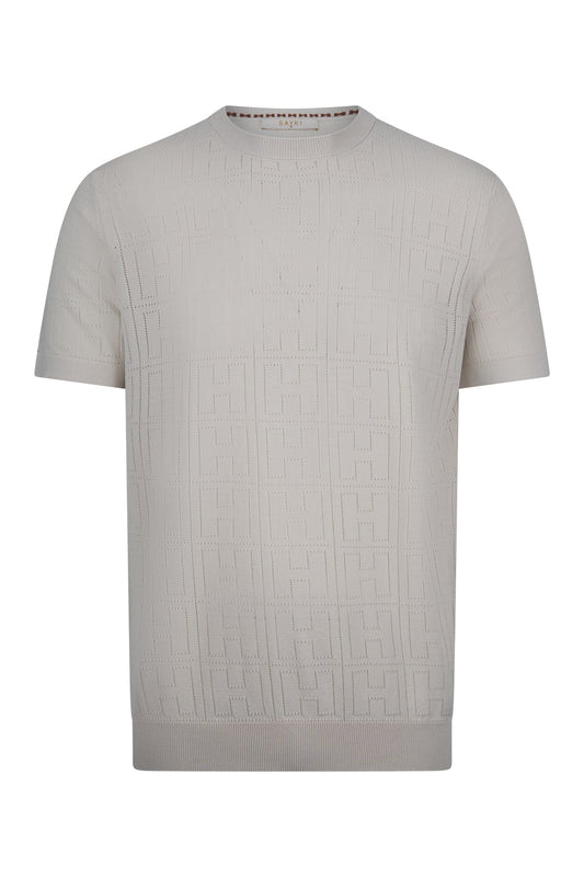 Regular Fit Rayon Stone Crewneck T Shirt SAYKI
