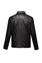 Regular Fit Shirt Collar Brown 100% Leather Coat - SAYKI