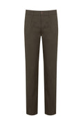 Regular Fit Side Pocket High Waist Khaki Cotton Casual Pants