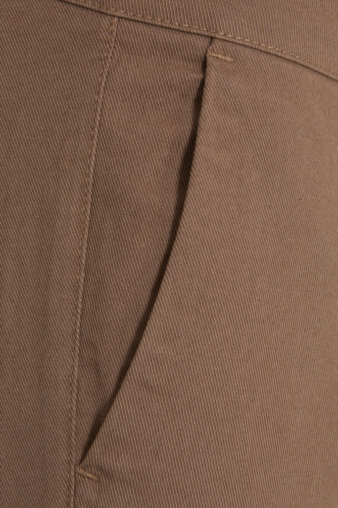 Regular Fit Side Pocket High Waist Unpleated Cotton Black