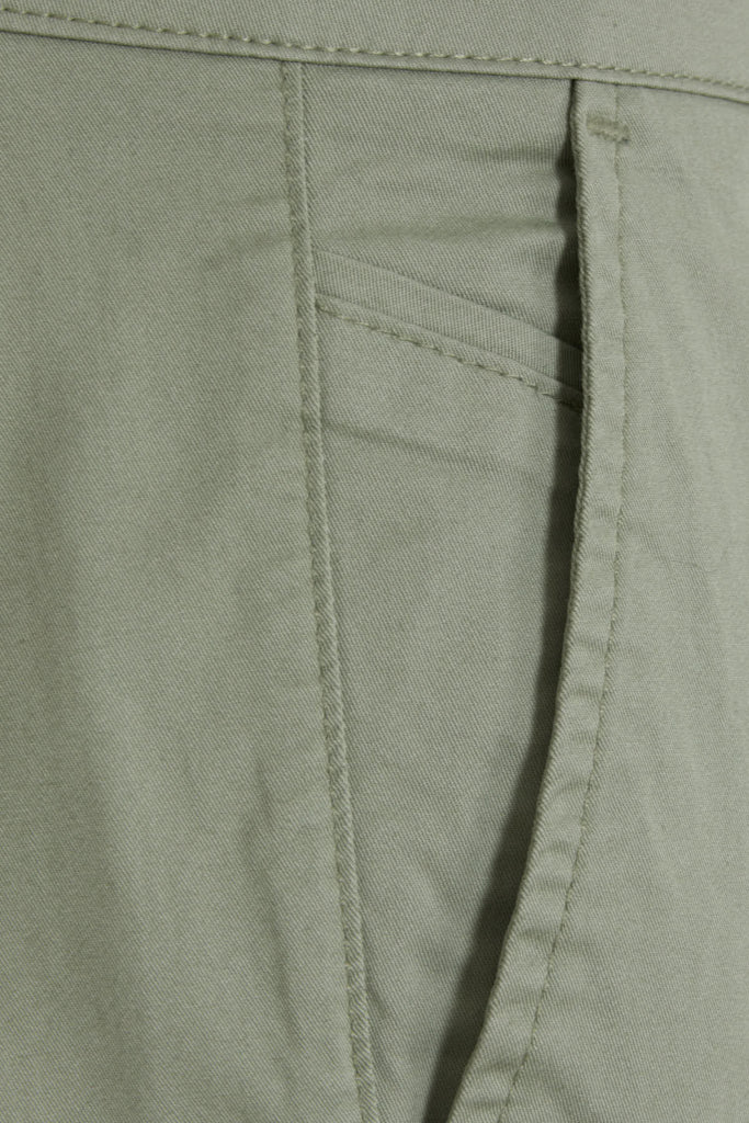 Regular Fit Side Pocket High Waist Unpleated Cotton Green
