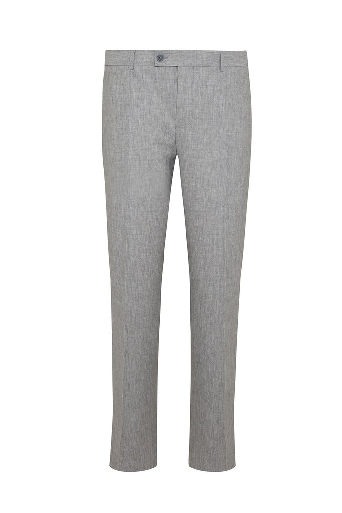 Regular Fit Side Pocket High Waist Unpleated Wool Gray