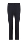 Regular Fit Side Pocket Low Waist Navy Wool Dress Pants