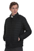 Regular Fit Stand Collar Black Puffer Coat