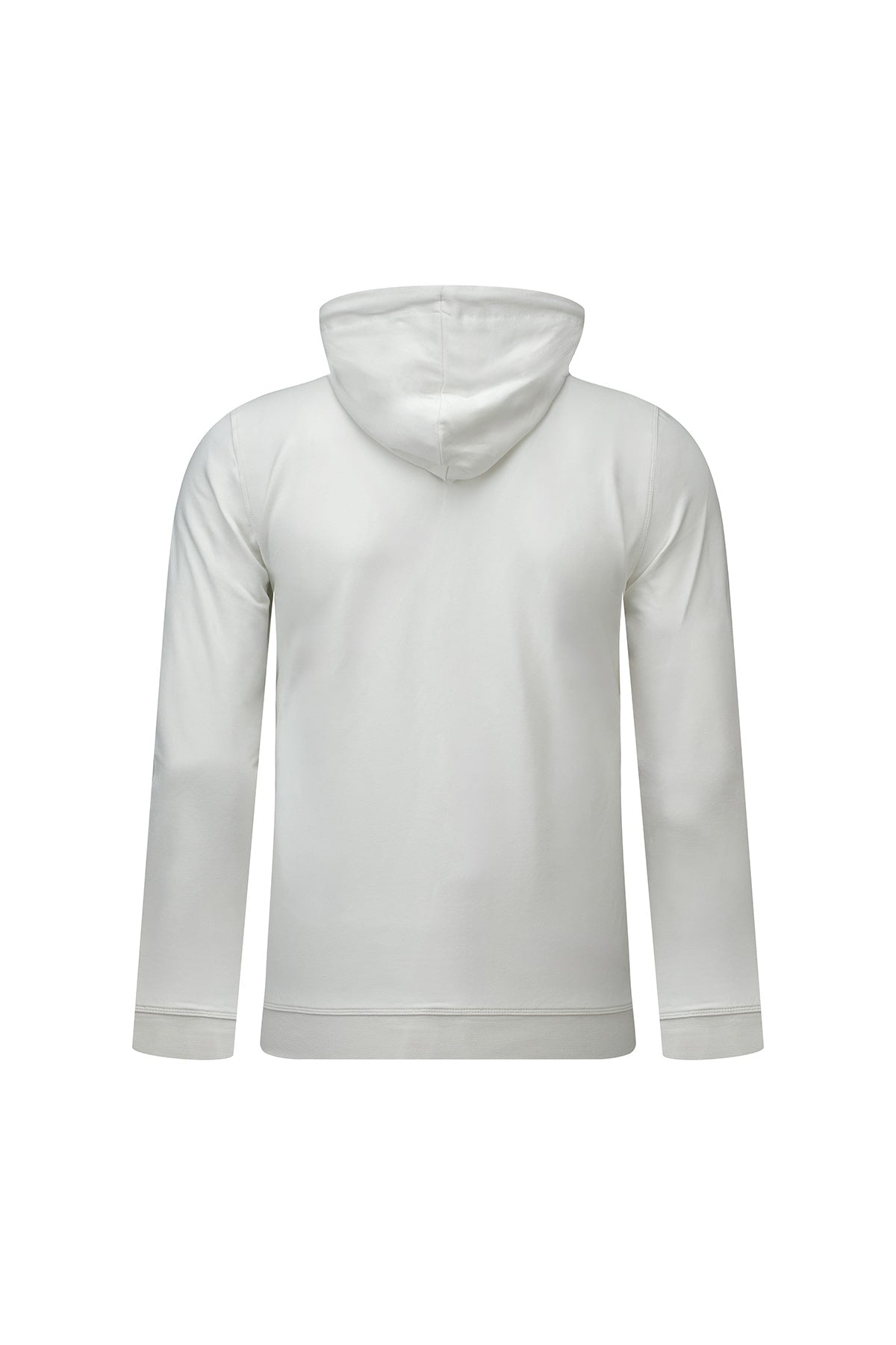 Regular fit white cotton blend full-zip hoodie with long sleeves and ribbed cuffs in a regular fit design