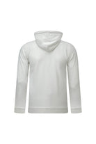 Regular fit white cotton blend full-zip hoodie with long sleeves and ribbed cuffs in a regular fit design