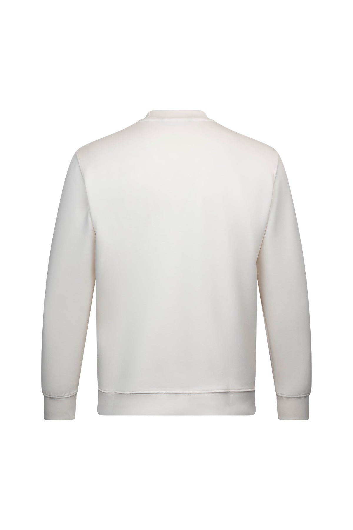 Regular Fit White Crewneck Sweatshirt - SAYKI