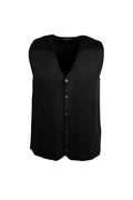 Regular Fit Wool Blend Black Knit Button Down Vest