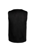 Regular Fit Wool Blend Black Knit Button Down Vest - SAYKI