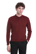 Regular Fit Wool Blend Brick Polo Sweater