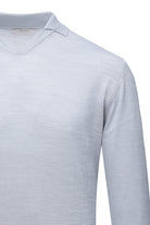 Regular Fit Wool Blend Gray Johnny Polo Sweater - SAYKI